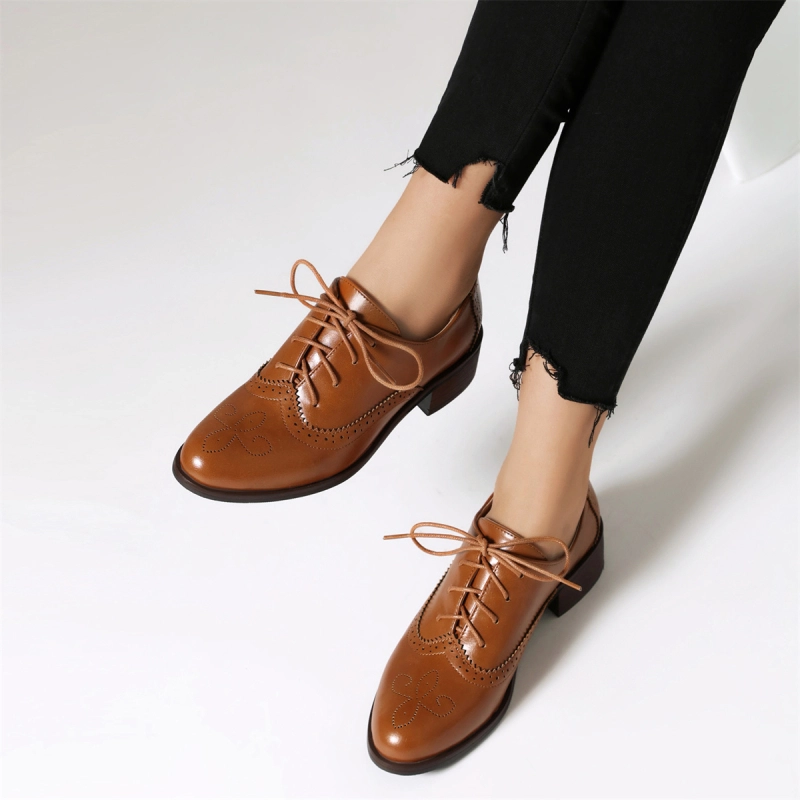 Mocasines informales Wintip Oxford para mujer, zapatos planos con