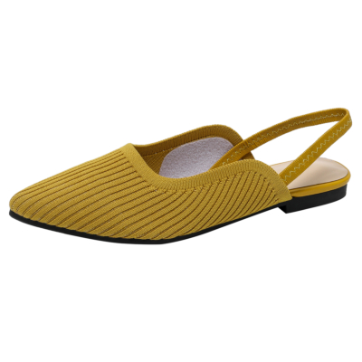 Zapatos planos con talón descubierto acolchados amarillos