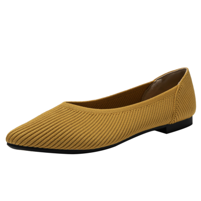 Zapatos planos acolchados amarillos V Vamp Cómodos zapatos planos de mujer