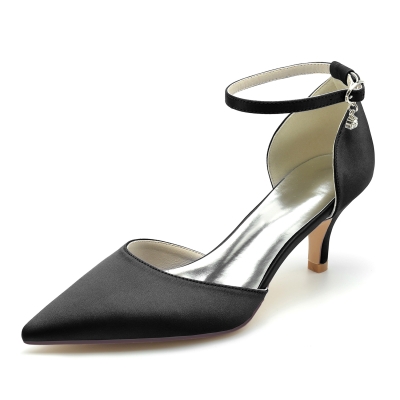QUEEN HELENA Zapatos De Tacón De Aguja Elegantes De Punta Cerrada Para Mujer K206, Negro , 36 EU