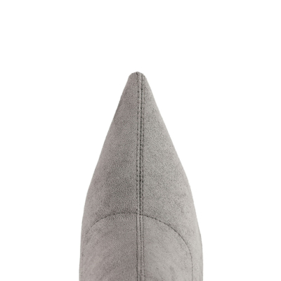 Botas por encima de la rodilla elásticas de ante gris con punta en punta